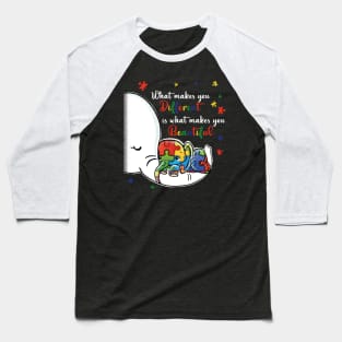 What Makes You Different autism awareness Baseball T-Shirt